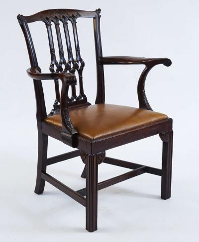 Thomas Chippendale Gothic Chippendale Mahogany Armchair