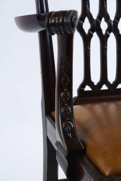 Thomas Chippendale Gothic Chippendale Mahogany Armchair
