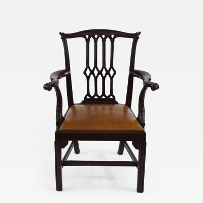 Thomas Chippendale Gothic Chippendale Mahogany Armchair