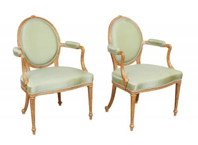 Thomas Chippendale Junior A Pair of Important Giltwood Armchairs c 1775