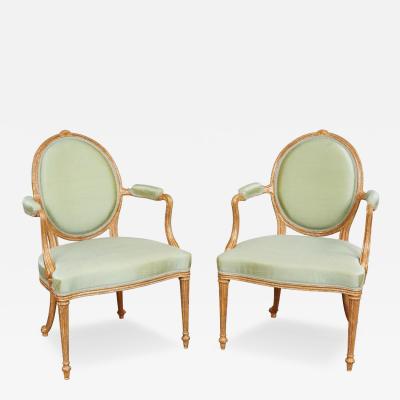 Thomas Chippendale Junior A Pair of Important Giltwood Armchairs c 1775