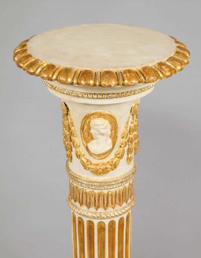 Thomas Chippendale Junior Pair of George III Painted and Giltwood Pedestals