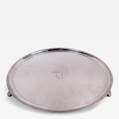 Thomas Daniell English Georgian Neoclassical Sterling Silver Salver 1809