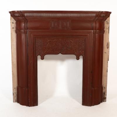 Thomas Elsley Rare Thomas Elsley Fireplace with Stylized Floral Details to the Centre