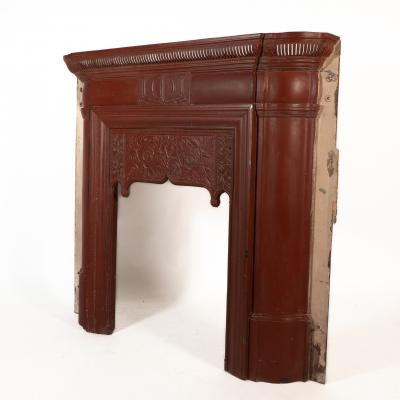 Thomas Elsley Rare Thomas Elsley Fireplace with Stylized Floral Details to the Centre