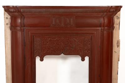 Thomas Elsley Rare Thomas Elsley Fireplace with Stylized Floral Details to the Centre