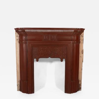 Thomas Elsley Rare Thomas Elsley Fireplace with Stylized Floral Details to the Centre