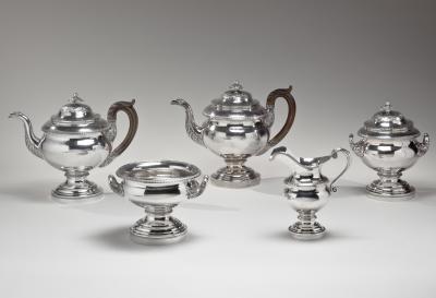 Thomas Fletcher 5 Pieces Silver Tea Service