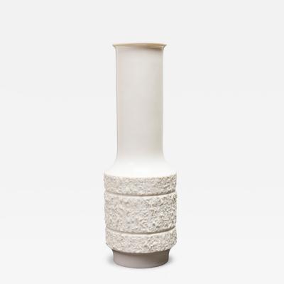 Thomas Germany Mid Century White Textured Band Design Porcelain Vase