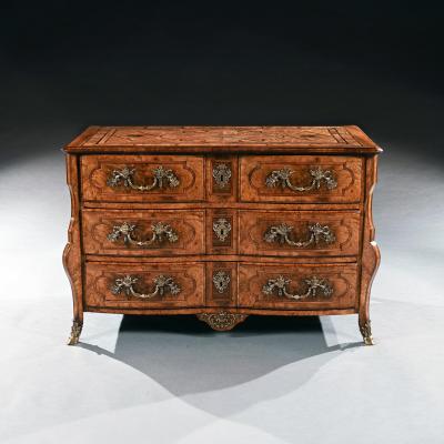 Thomas Hache Early 18th Century Regence Burr Maple Commode Attributed to Thomas Hache
