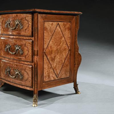Thomas Hache Early 18th Century Regence Burr Maple Commode Attributed to Thomas Hache