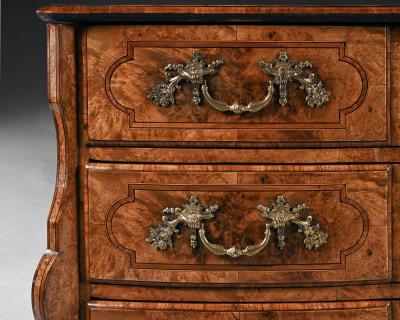 Thomas Hache Early 18th Century Regence Burr Maple Commode Attributed to Thomas Hache