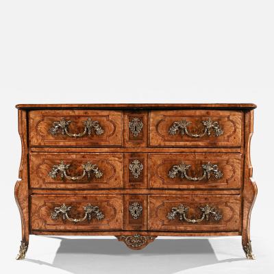 Thomas Hache Early 18th Century Regence Burr Maple Commode Attributed to Thomas Hache