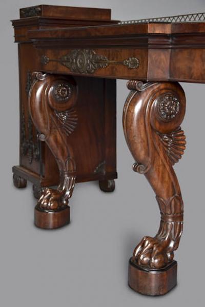 Thomas Hope A superb Regency mahogany pedestal sideboard with excellent patina