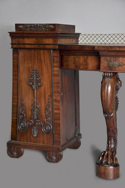 Thomas Hope A superb Regency mahogany pedestal sideboard with excellent patina