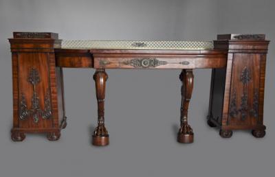 Thomas Hope A superb Regency mahogany pedestal sideboard with excellent patina
