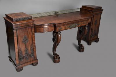 Thomas Hope A superb Regency mahogany pedestal sideboard with excellent patina