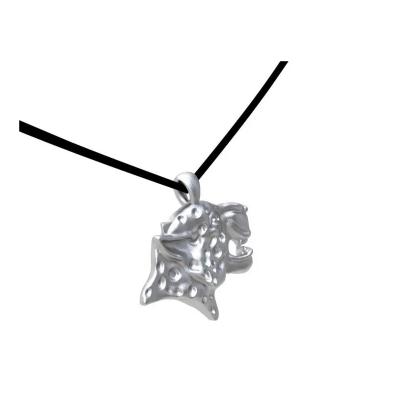 Thomas Kurilla Platinum Leopard Pendant Necklace