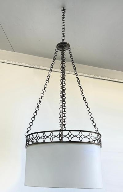 Thomas Pheasant Studio Oval Thomas Pheasant Baker Chandelier Bronze Chain Canopy Italy 52 to 70 H