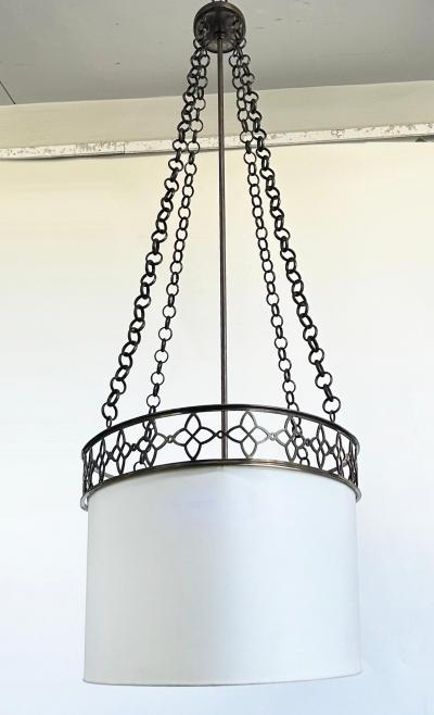 Thomas Pheasant Studio Oval Thomas Pheasant Baker Chandelier Bronze Chain Canopy Italy 52 to 70 H