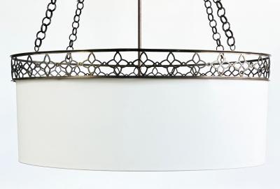 Thomas Pheasant Studio Oval Thomas Pheasant Baker Chandelier Bronze Chain Canopy Italy 52 to 70 H