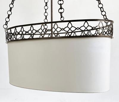 Thomas Pheasant Studio Oval Thomas Pheasant Baker Chandelier Bronze Chain Canopy Italy 52 to 70 H