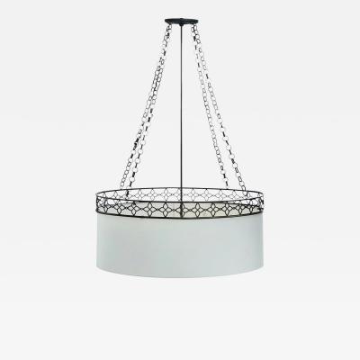 Thomas Pheasant Studio Oval Thomas Pheasant Baker Chandelier Bronze Chain Canopy Italy 52 to 70 H