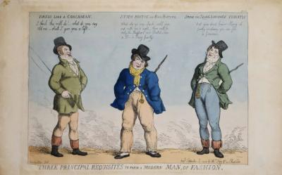 Thomas Rowlandson THREE PRINCIPAL REQUISITES TO FORM A MODERN MAN OF FASHION