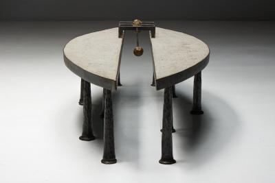 Thomas Serruys Thomas Serruys Steel and Stone Brutalist Coffee Table Belgium 2019