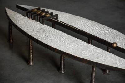 Thomas Serruys Thomas Serruys Steel and Stone Brutalist Coffee Table Belgium 2019
