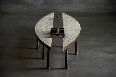 Thomas Serruys Thomas Serruys Steel and Stone Brutalist Coffee Table Belgium 2019