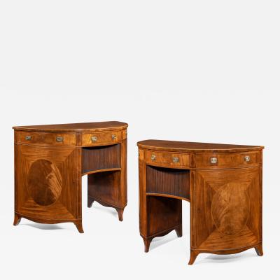 Thomas Sheraton A fine pair of George III figured mahogany side cabinets Thomas Sheraton