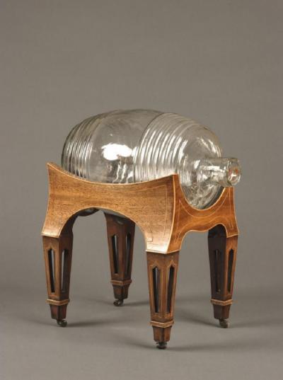 Thomas Sheraton Georgian Period Rosewood Waggonette and Glass Barrel upon Stand Collectors Item
