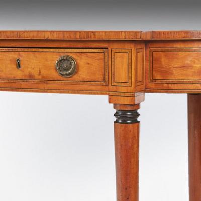 Thomas Sheraton Superb George 111 Period Satinwood Library Writing Table
