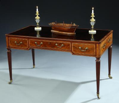 Thomas Sheraton The Shrubland Park Georgian Period Mahogany Free Standing Writing Library Table
