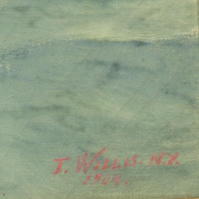 Thomas Willis Shamrock III and Reliance Crossing the Line America s Cup 1903