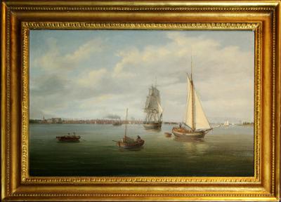 Thomas Birch Philadelphia from the Delaware River