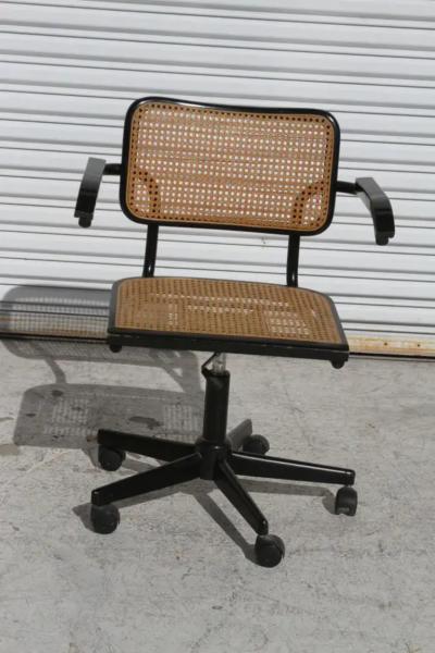 Thonet Style Cane Swivel Office Armchair