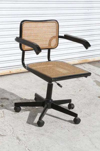 Thonet Style Cane Swivel Office Armchair