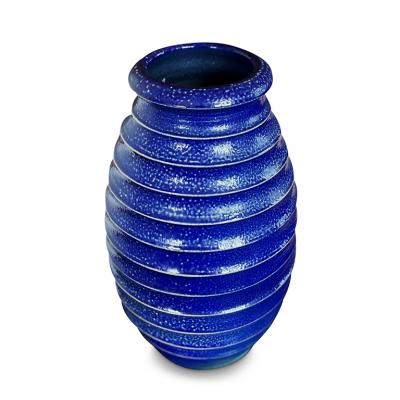 Thord Karlsson Swedsih Studio Vase in Cobalt Blue Salt Glaze