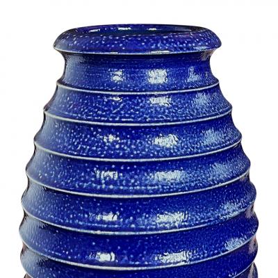Thord Karlsson Swedsih Studio Vase in Cobalt Blue Salt Glaze