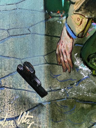 Thornton Utz Noir Crime Drama Shooting Saturday Evening Post Illustration