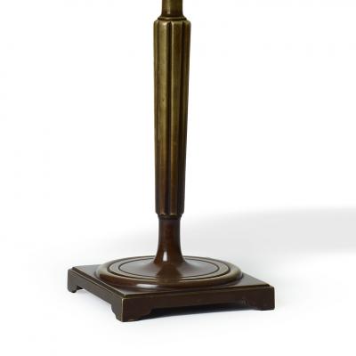 Thorvald Bindesb ll Table lamp with abstracted torch theme in bronze by Thorvald Bindesb ll