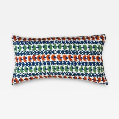 Threads Soft Goods Cotton Striped Floral Pillow 10 x 17 USA 414C
