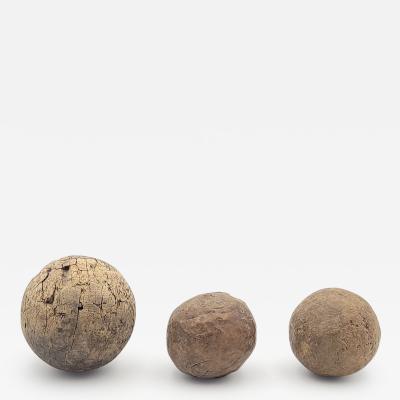 Three 19th-Century Wooden Balls, circa 1860