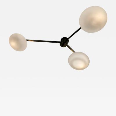 Three Arm Brass Flush Mount