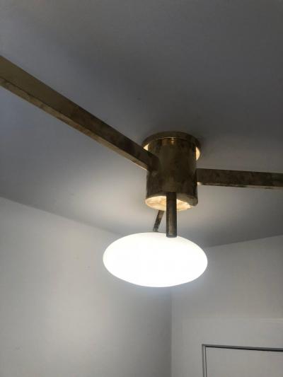 Three Arm Brass Flush Mount Arredoluce Style