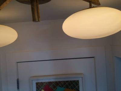 Three Arm Brass Flush Mount Arredoluce Style