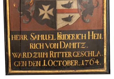 Three Commemorative German Armorial Paintings On Board