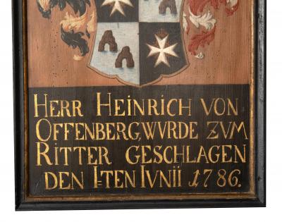 Three Commemorative German Armorial Paintings On Board
